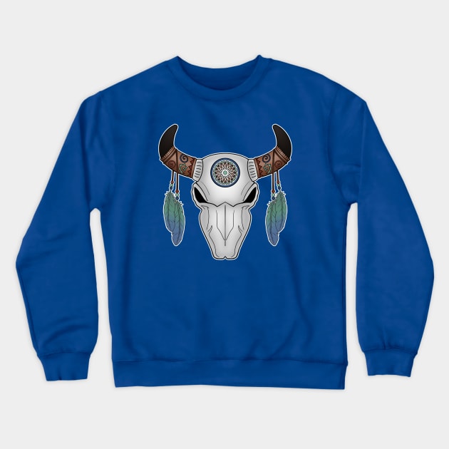 Bull skull dreamcatcher Crewneck Sweatshirt by Ivetastic